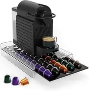 Coffee Pods Storage Drawer 40 Pods Capsule Holder Compatible with Nespresso Original Pod