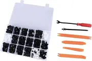 GANAZONO 435Pcs Automotive Push Pin Clips Kit Black Fasteners for Car Door Panels Bumpers Trim Replacement Versatile Clips for Easy Access Confined