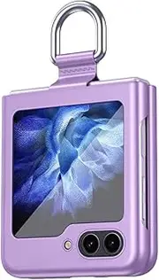 [SEAHAI] Case for Samsung Galaxy Z Flip 6 5G (Z Flip6 5G), Matte Silky TPU Ultra Thin Stylish Mobile Phone Case Case, Premium PC Silicone Shockproof Protective Case with Strap Knot and 360 Degree Ring -