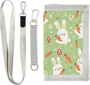 [Yoogain] Green Cute Rabbits Cartoon fold wallets for women minimalist mens travel wallet with lanyard, green cute rabbits cartoon, 1 size, Fashion