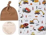 Kids Swaddle Blanket, Baby Blanket Swaddle Kids, Soft Wrap Sleep Sack with Announcement Sign for Nursery Home Travel Hospital