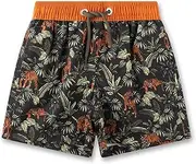 [Sanetta] Boys Off White Swim Shorts | Comfortable and Quick Dry Recycled Polyester Swimming Trunks for Boys Swimwear for Kids, Gray