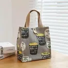 Large Capacity Lunch Bag Printed Butterfly Handbag Trendy Food Container
