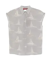 Max Mara Studio Gaetana All-Over Patterned Shirt IT40,IT42 light gray