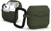 Urban Armor Gear Standard Issue Silicone Case for Apple AirPods 2021 Case [Textured Antibacterial Silicone, Removable Carabiner Hook, Wireless Charging Compatible] Olive 10292K117272