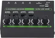 6.35MM Interface Stereo Sound Independent Volume Control,Multi Device Multi Functional Design,Small Mixing Console Super Low Noise for Keyboards Drum Kits,Sub Mixing Applications