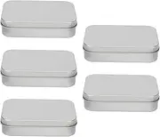 [Folany] Small Metal Tin Box, Sturdy Tinplate Empty Tin Box Close Seaminglessly Smoothing Edges Portable Preven Leaking 5pcs Pins Jewelry Storage for Business Trip