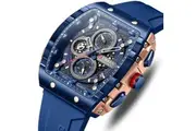 Large Dial Square Quartz Watch Luminous Hands, Sport Style with Silicone Strap Watch