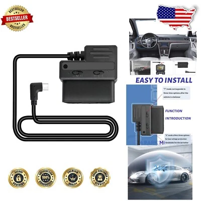 Universal OBD Dash Cam Hardwire Kit with Low Voltage Protection for 24h Security