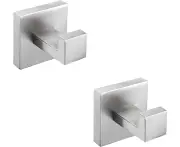 Bathroom Towel Hook Stainless Steel Square Clothes Coat Robe Hooks Cabinet Closet Door Sponges Hanger for Bath Kitchen Garage