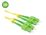 3M SC-APC to SC-APC Fiber Optic 9/125 Duplex Single-Mode OFNR Patch Cable
