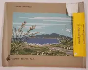 Kowhai Tapestries NEEDLEPOINT Handprinted Canvas Kapiti Island New Zealand 23x18