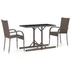 3pcs Outdoor Bar Set Garden Patio Lounge Wicker Rattan Dining Bar Stools Table