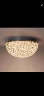 12’’ Modern Crystal Chandelier, LED Flush Mount Ceiling Light Fixture, 3/4/5000K