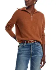 C by Bloomingdale's Cashmere Drop Shoulder Half Zip Cashmere Sweater - Exclusive