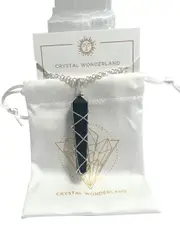 Double Terminated Black Tourmaline Pendant Silver