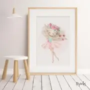 Baby, Girl Nursery Wall Art Prints Ballerina, Bunny, Roses, Unicorn, Name Art