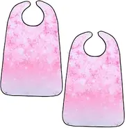 Healvian 2pcs Adult Bib Waterproof Food Bibs for Elderly Women Men Feeding Smock Dribble Bibs
