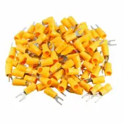 A● 102PCS SV5.5-5 Insulated Fork Spade Wire Connector Electrical Crimp Terminal