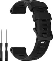 Leonids Bands for Garmin Forerunner 945 Band/Forerunner 935 Bands Without Pins, Soft Silicone Sport Band for Garmin Fenix 6 GPS/6 Pro GPS Sapphire, Fenix 5/5 Plus, Approach S60 for Men (Not for Forerunner 945 Music)