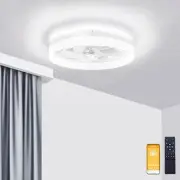 Low Profile Ceiling Fans with Lights and Remote, 19.7in Fandelier Ceiling Fan