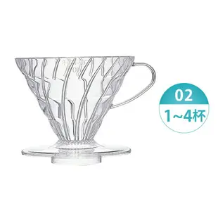 HARIO V60透明樹脂濾杯1-4杯／VD-02T