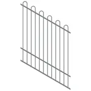 ProtectorAl 0350-1200W x 1500H Palladium Silver Loop Top Pool Fence Panel Raked 16-30º