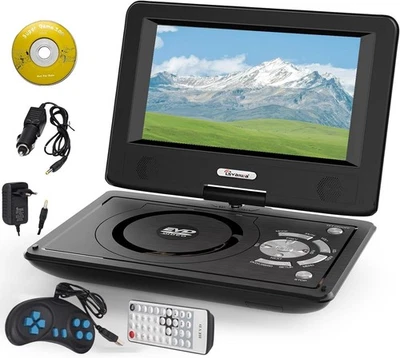 Portable DVD Player with 11.5" Swivel HD Screen, Car & Travel DVD/CD/USB/SD Car