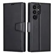 ZUSLAB Galaxy S22 Ultra Case 5G 2022 Hanman Leather Wallet Card Case for Samsung - Black