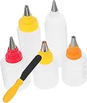 HAKIDZEL Cake Decorating Tool 6pcs Icing Bottles Small Squeeze Bottles for Baking for Cookie Decorations Household Cake Decorating Kit