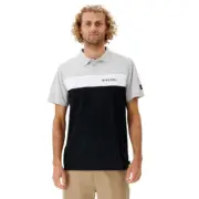 Rip Curl Undertow Panel Polo Top Mens in Black - Size -