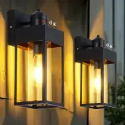 2-Pack Motion Sensor Outdoor Lights, Upgrade Dusk to Dawn Exterior Lighting F...