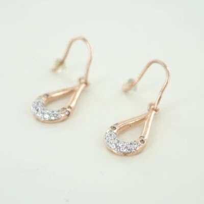 Esprit Women Earrings Ear Studs Drop Silver Rose Zirconia ESER020
