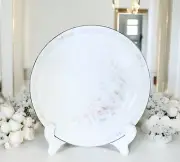 Noritake CARTHAGE 3330 Pink Floral Gray Leaves Dinner Plate NEW