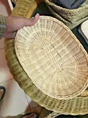 Handmade cane Basket Oval Fruit vegetable bread & bun Kitchen high quality