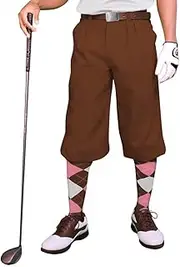 Brown Microfiber Golf Knickers (Plus Fours) for Men