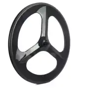 700C 23mm Width Full Carbon Road Bike Wheelset Tri Spoke Wheels Clincher Tubular
