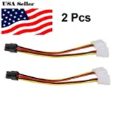 2PCS 4Pin IDE Molex To Serial ATA SATA HDD Power Adapter Cable 6" High Quality
