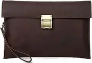 [TATSEN] European and American Vintage Leather Men's Clutch Bag with Wrist Strap Insert Lock Male Storage Bag