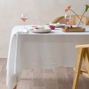Vintage Design Homewares Helm White Washed Linen Cotton Tablecloth