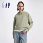 【GAP】女裝 LOGO小熊帽T 熊抱LOGO系列-綠色(640312)