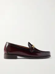 [TOM FORD] TOM FORD - Embellished Leather Loafers - Burgundy - IT40.5 IT 40.5 Burgundy