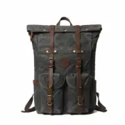 GOZZY- Bradford Vintage Waxed Canvas Backpack Laptop Bag