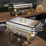 2-Pack Chafing Dishes Chafers Food Warmer Ser For Buffet 8-QT Gold & Silver NEW