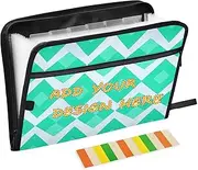 Custom Expanding Hanging File Folders 13 Pockets A4 Letter Size Customization According File Organizer with Zipper Closure for Document Storage Turquoise Lozenge Rhomb para guardar