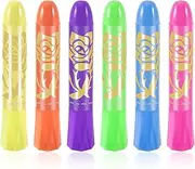 6 Pack Glow in The Dark Face Body Paint Glow Sticks Markers Makeup Face Painting Kits, for Halloween and Parties