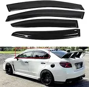 4-Pack Side Window Vent Visor Rain Guard Wind Shade Deflector JDM Style Black Replacement for 2015-2019 WRX STI Sedan 4-Door