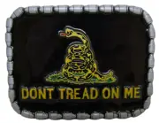 Gadsden Don't Tread On Me Yellow Snake Black Belt Buckle