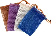 WRITWAA Soap Bag Set 4 Portable Foaming Shower Homemade Soap Exfoliating Durable Nylon Drawstring Pouches