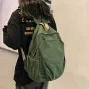 Plain Backpack Without Bag Charm - Canvas - Black - One Size